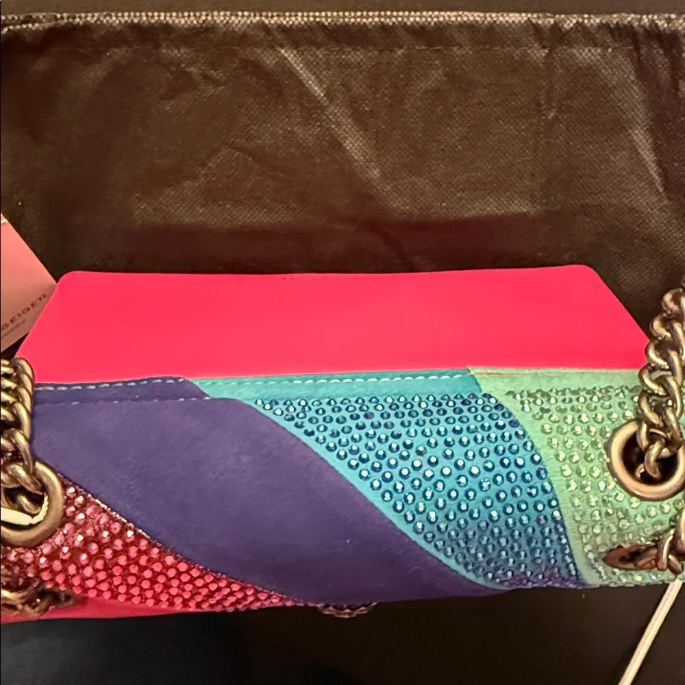 Kurt Geiger Mini Kensington Crystal & Leather Convertible Crossbody Bag 🔥NWT - Picture 3 of 7